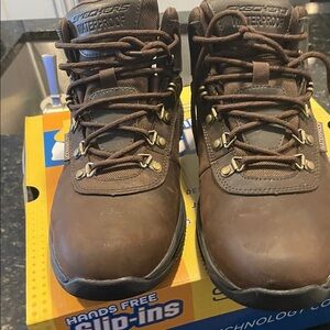 Sketchers Slip in Relaxed Fit Men's Dark Brown Waterproof Boots